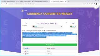 Free exchange rate widget HTML for wordpress website - Currency converter