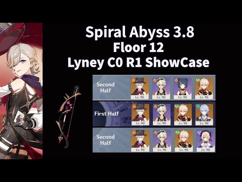 Lyney C0 w/ The First Great Magic R1 Teams Showcase Spiral Abyss 3.8 F12