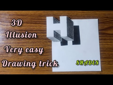 How to Draw 3D letter H very easy step by step guide with graphite pencil | SHADES