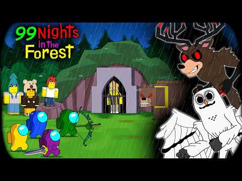 Among Us vs 99 Night in the Forest Roblox || ANIMATION