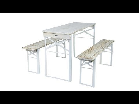 MaximaVida inklapbare picknicktafel Berlijn 120 x 50 cm whitewash - FSC hout