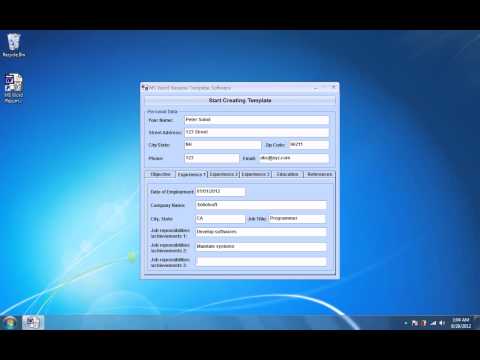 MS Word Resume Template Software