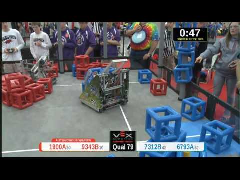 2015 VRC Tech Q79 - 1900A 9343B vs 7312B 6793A - 47 to 41 - VEX Worlds 2015 - Technology Division