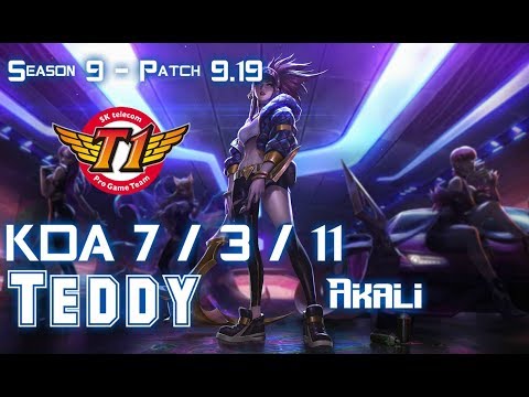 SKT T1 Teddy AKALI vs VIKTOR Mid - Patch 9.19 KR Ranked