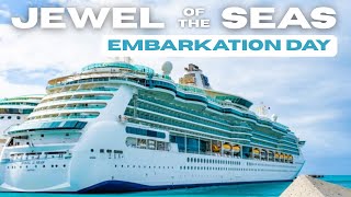 Jewel of the Seas | Embarkation Day! Boarding a smaller Royal Caribbean ship, cabin tour and more
