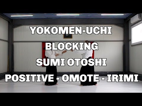 Yokomen-Uchi, Blocking, Sumi Otoshi, Positive - Omote - Irimi / Aikido techniques