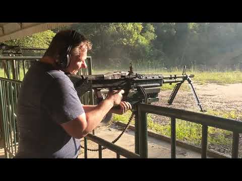 M60 machine gun at the Cu Chi Tunnel gun range in Vietnam.