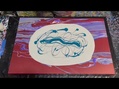 Gorgeous Turquoise Pearls! BIG Canvas Chaos Pearl Pour! Fluid Art Tutorial