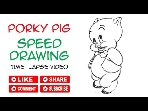 how to draw Porky Pig (Looney Tunes)