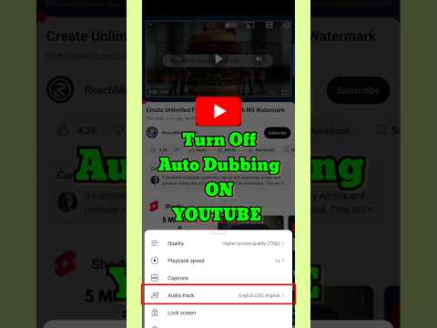 How to turn off the auto Dubbed feature on YouTube || Remove Auto Dubbing on YouTube ||#shorts#viral