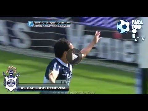 Gol de Pereyra. Gimnasia 1 - Quilmes 0. Fecha 18. Torneo Inicial 2013. Fútbol Para Todos