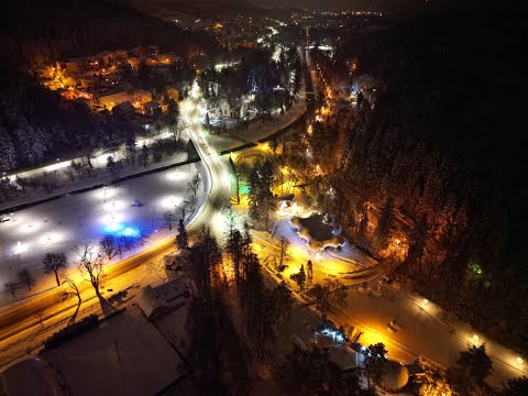 Piękny Rymanów-Zdrój zimową nocą!