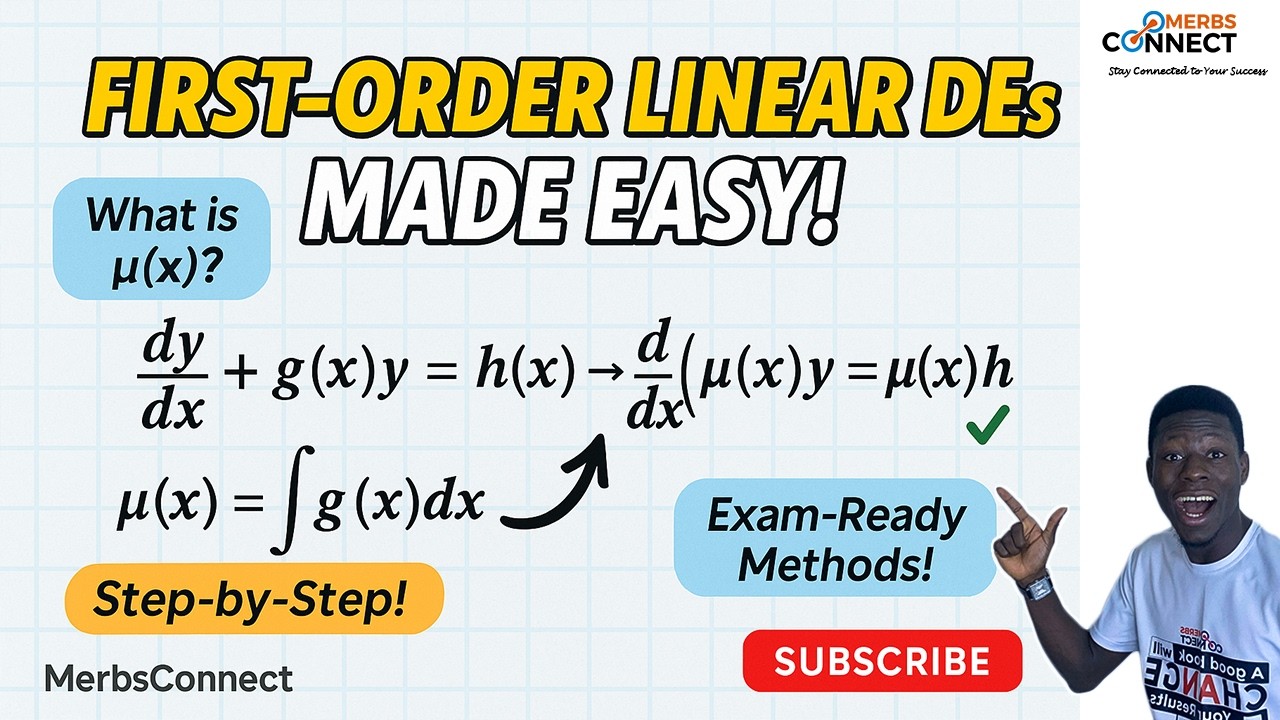Complete Guide to Solving First-Order Linear Differential Equations | With Initial Conditions!