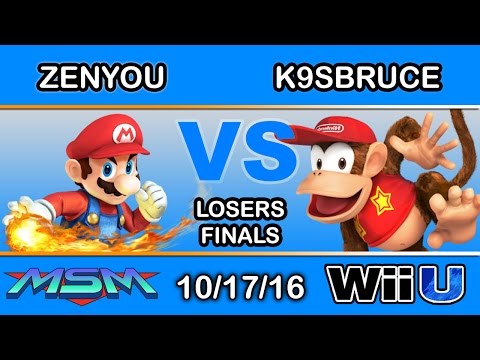 MSM 70 - eM | Zenyou (Mario) Vs. INF | K9sbruce (Diddy Kong) Losers Finals - Smash Wii U
