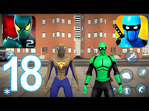 Blue Ninja Superhero Vs Power Spider Hero 2 - Gameplay Walkthrough Part 18 - Crime (iOS, Android)