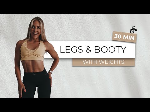 30 MIN INTENSE LEGS & BOOTY - Training for a bubble butt - with weights
