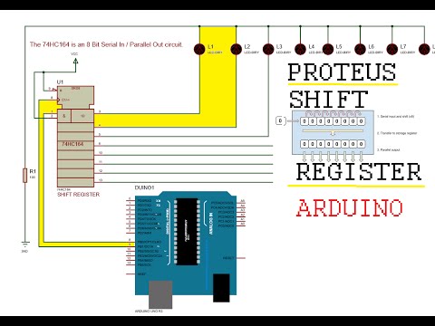 Proteus - IC 74HC164 - Shift Register Circuit