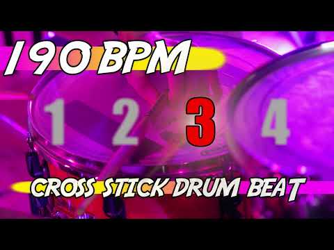 ✅ 190 BPM Cross Stick Drum Beat 🥁 10 minutes backing track