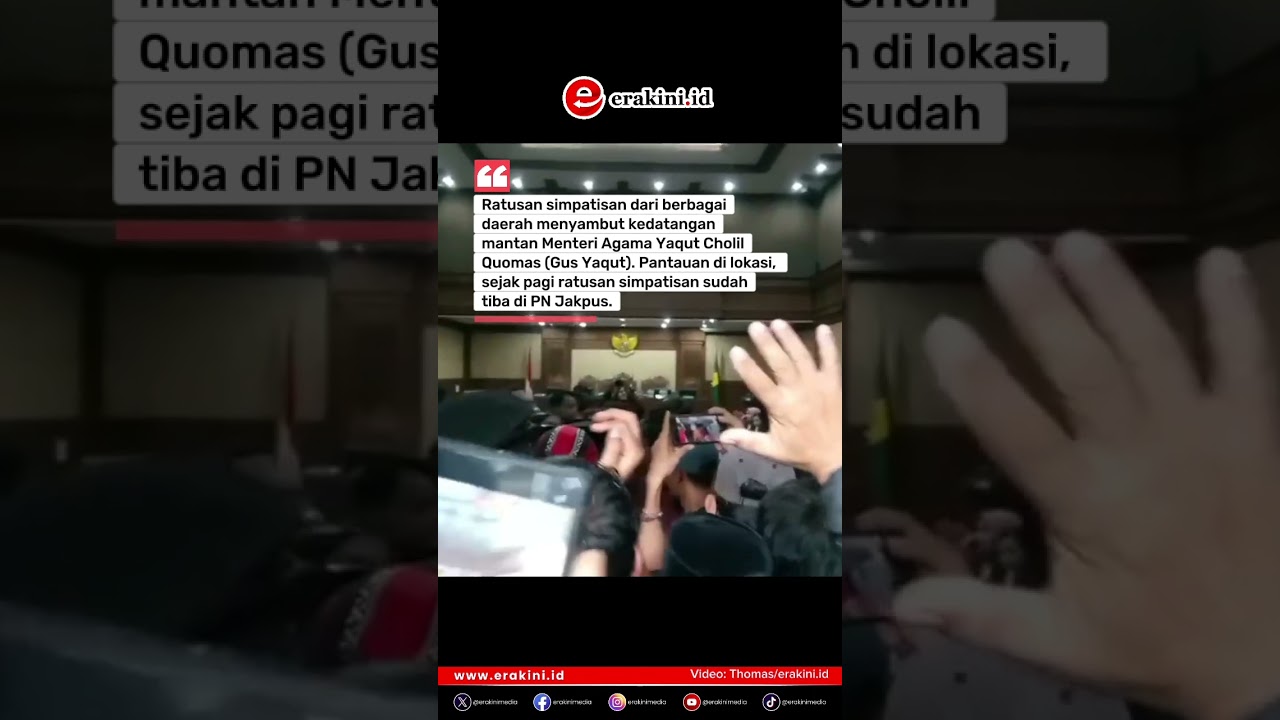 Merinding! Ratusan Simpatisan Berbagai Daerah Sambut dan Antar Gus Yaqut Hadapi Sidang