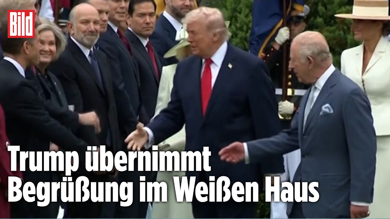 Bei Zeremonie im Weißen Haus: Plötzlich übernimmt Trump für Charles das Händeschütteln