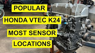 Honda/ Accura VTEC 2.4L / K24 Engine Sensor Locations - Cam, Knock, Coolant etc.