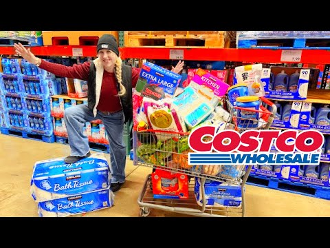 MASSIVE Costco Stocking Up on a Budget for 120 lbs of Meat, Toilet Paper, and mega lots!!