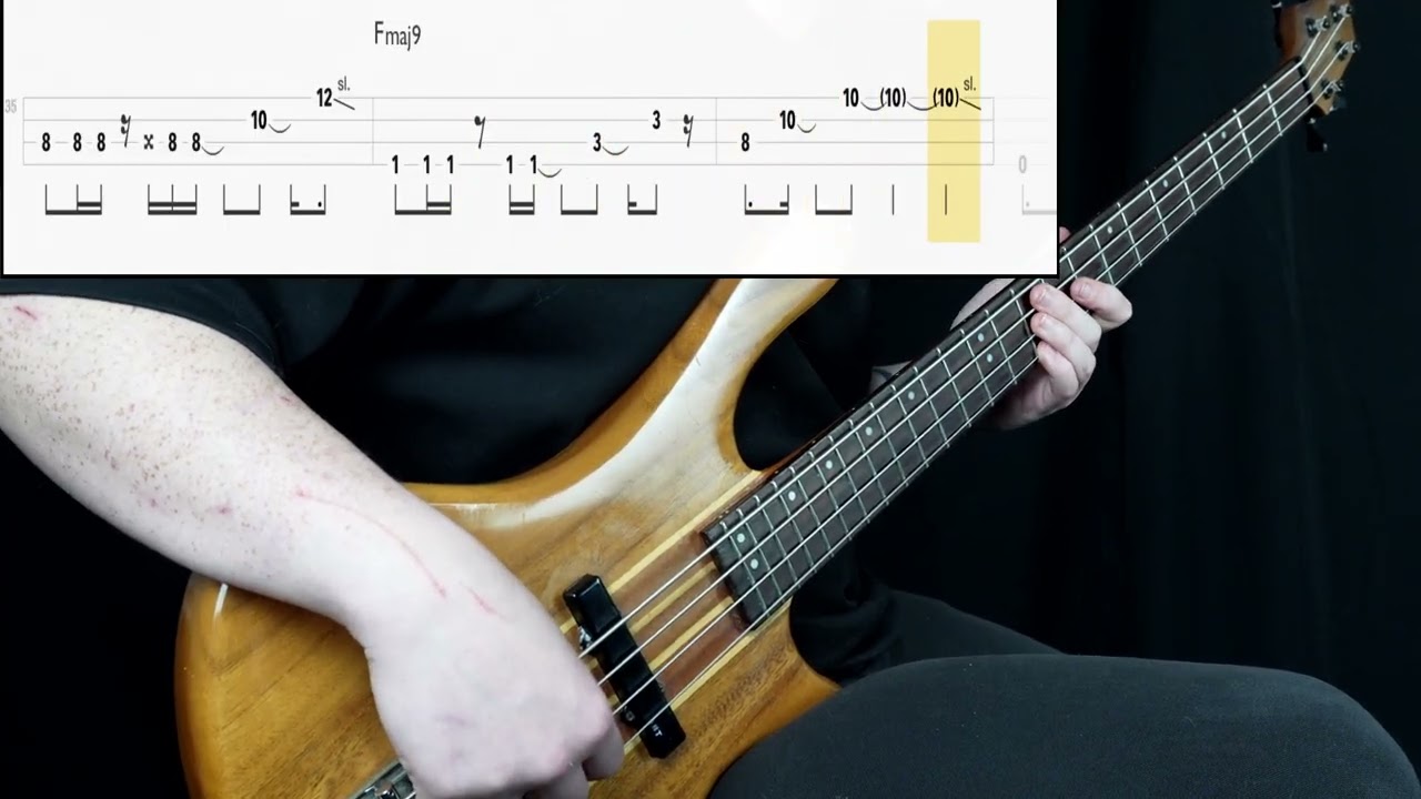 Duncan Sheik - Barely Breathing (Bass Cover) (Play Along Tabs In Video)