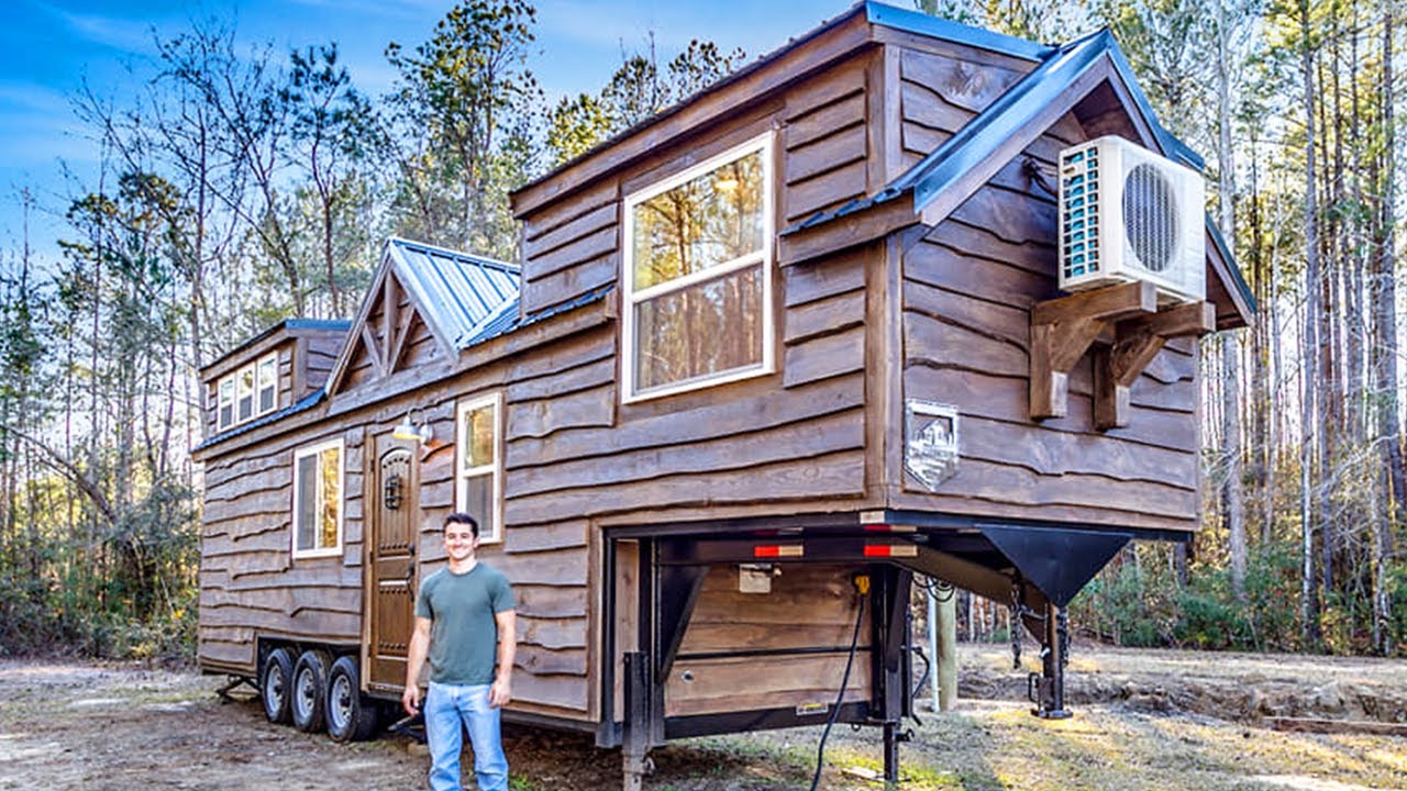 36ft Rustic Stunning Gooseneck Tiny House by Rough Cut Tiny Homes
