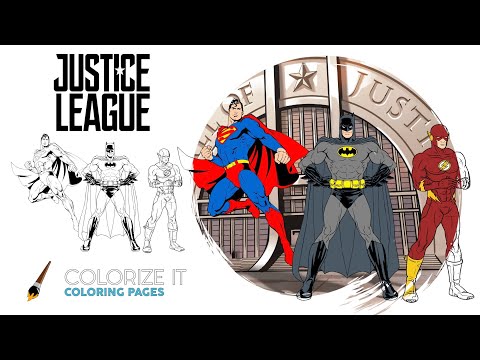 Superman, Batman, Flash Coloring Pages | Justice League coloring book | DC Comics