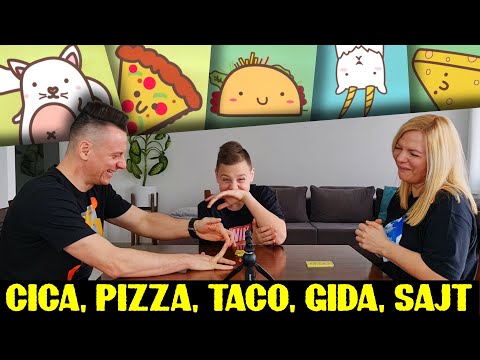 Cica, pizza, taco, gida, sajt társasjáték  - Nézz fel!