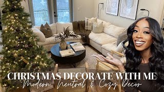 MODERN, COZY & NEUTRAL APARTMENT | CHRISTMAS DECORATE WITH ME | HOME DECOR TOUR 2023