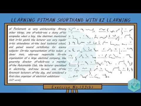 Exercise No.133 @ 60 WPM - Pitman Shorthand Dictation - KZ Learning