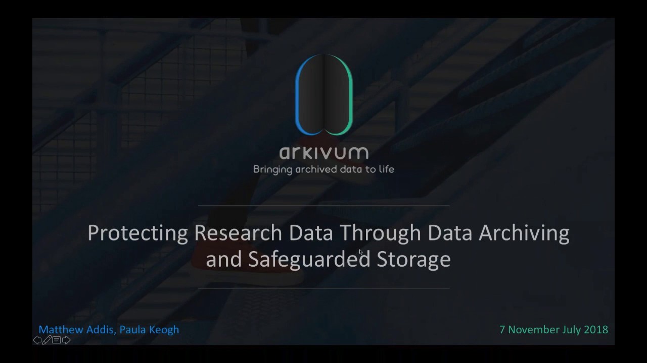 Webinar Recording: Protecting research data through data archiving and safeguarded storage