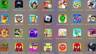 Grimace Monster Scary Survival,Superhero Play 456,SPONGEBOB BARRY'S,Free Fire,Stumble Guys,Minecraft