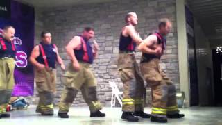 Valparaiso Fire Department dancing YMCA at the YMCA&#39;s Dancing with the Y Stars Benefit