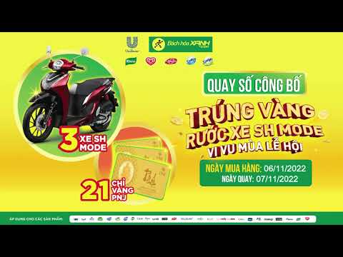 Kết quả quay số trúng vàng và xe SH Mode khi mua sản phẩm Unilever ngày 6/11 Kết quả quay số trúng vàng và xe SH Mode khi mua sản phẩm Unilever ngày 6/11