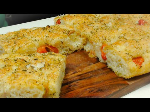 How To Make Italian No-Knead FLAT BREAD/ FOCACCIA -Same Day!