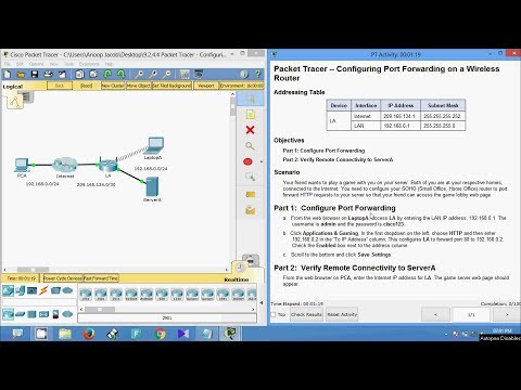 9.2.4.4 Packet Tracer - Configuring Port Forwarding on a Wireless Router