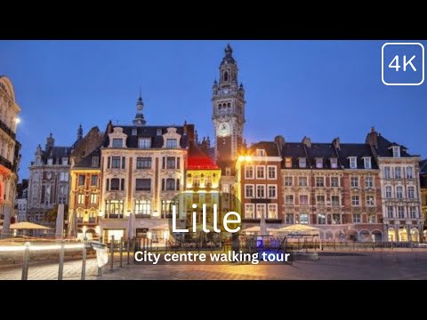 Lille centre walking tour in 4k/60fps