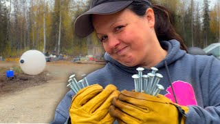 Alaska Cabin Life - Front deck supports continue SHEAR VICTORY