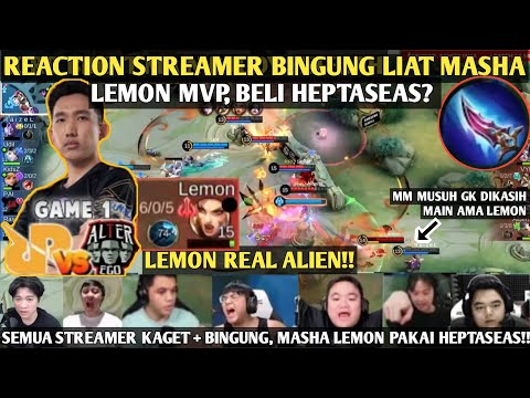 REACTION STREAMER KAGET + BINGUNG LIAT MASHA LEMON MVP PAKAI HEPTASEAS | RRQ VS AE MPL ID S11 GAME 1