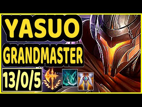 STROMPEST (YASUO) - 13/0/5 KDA MID GAMEPLAY - NA Ranked GRANDMASTER