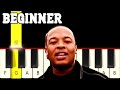 Still D.R.E. - Dr. Dre - Very Easy, From Slow to Fast Piano tutorial - Only White Keys - Beginner