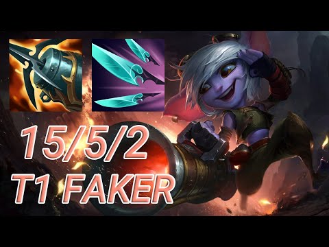 T1 Faker Tristana Mid VS Zed | KR Diamond Patch 13.15