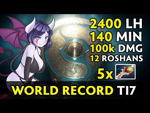 World Record 2400 last hit, 12 Roshans — The International 2017