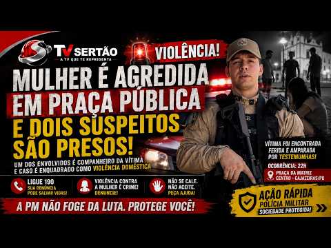 Mulher é agredida em praça pública e dois suspeitos são levados à delegacia em Cajazeiras