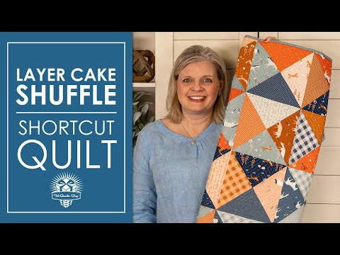 Easy Quarter-Square Triangle Blocks! Layer Cake Shuffle 🎴 Shortcut Quilt Pattern | Fat Quarter Shop