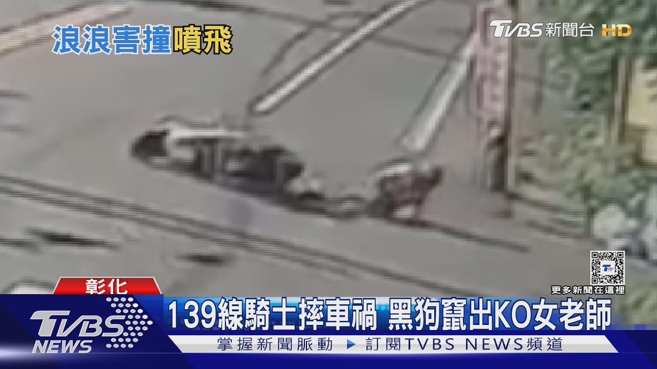 139線騎士摔車禍 黑狗竄出KO女老師