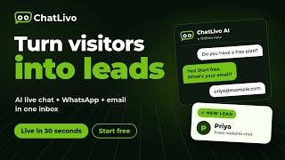 Turn Website Visitors Into Leads with ChatLivo 🚀 | AI Live Chat
