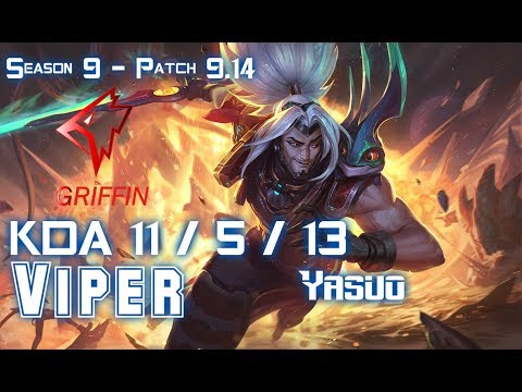 GRF Viper YASUO vs EZREAL ADC - Patch 9.14 KR Ranked